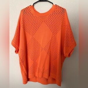 New York & Company Bright Orange Knit Top